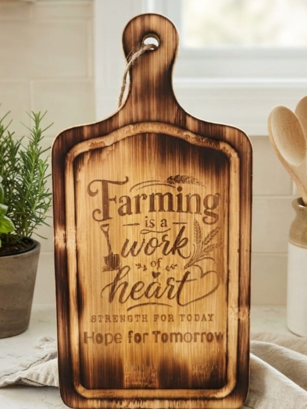 Inspirational Engraved Wooden Cheese Board